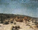 Famous Encampment Paintings - Arab Encampment under a Starry Sky